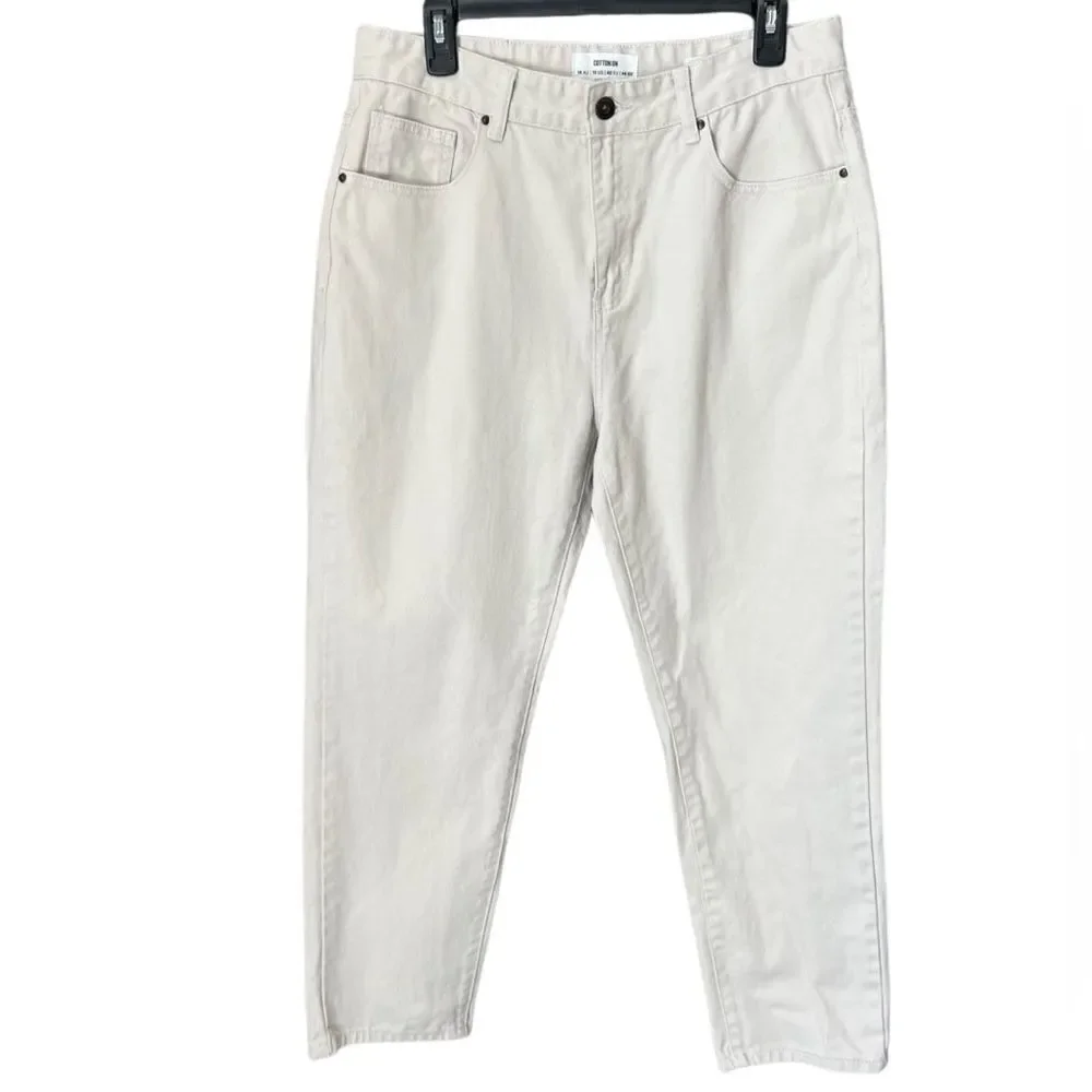 Cotton On Original Straight Mom jeans Vintage White Size 10